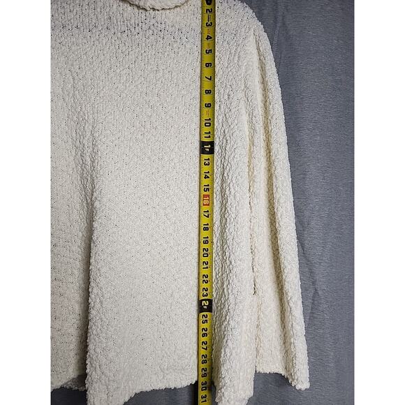 Bobeau Cardigan Sweater Women's Size Medium Ivory Textured Knit Front Pockets - Picture 7 of 9